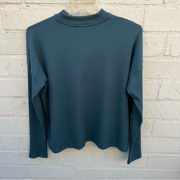 Eileen Fisher Cozy Waffle Knit Mock Neck Box-Top - Picture 13 of 17